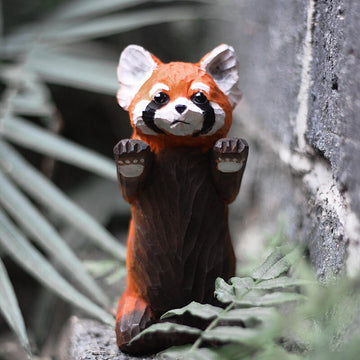 Handmade Carved Red Panda Figurine